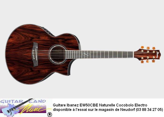 Guitare Ibanez EW50CBE Naturelle Cocobolo Electro